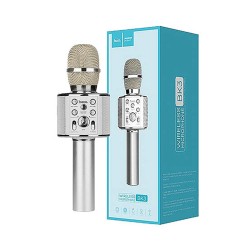 Hoco Karaoke Microphone BK3 Cool Sound with KTV Reverberation Effect 1800mAh Silver Hoco Karaoke Microphone BK3 Cool Sound with KTV Reverberation Effect 1800mAh Silver